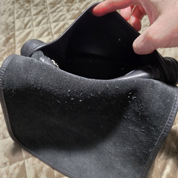 Vintage Coach leather Hippie Flap Bag Crossbody Saddle Purse in Black Style 9135 - Picture 5 of 8